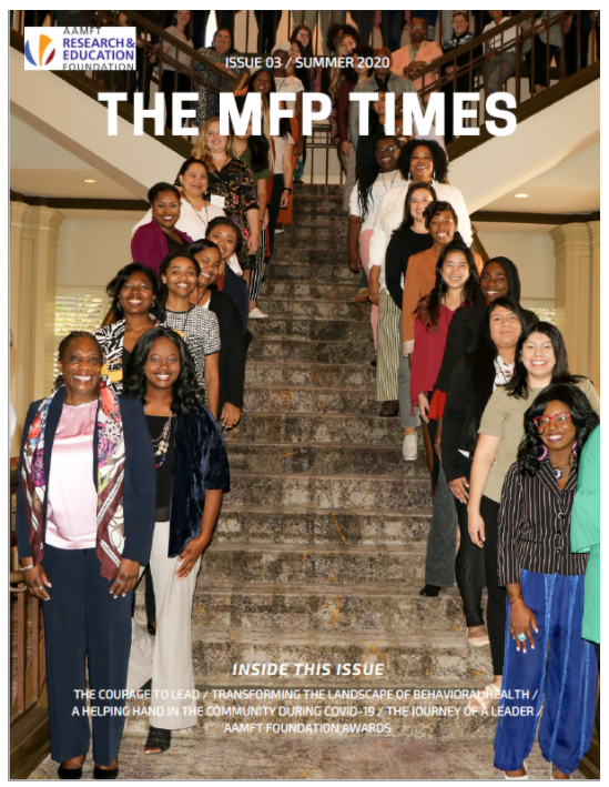 Screen shot of cover of The MFP Times including Stephanie Brooks, PhD